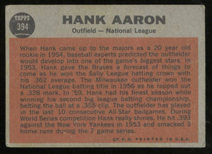 1962 Topps Vintage Baseball The Sporting News All-Star Hank Aaron 