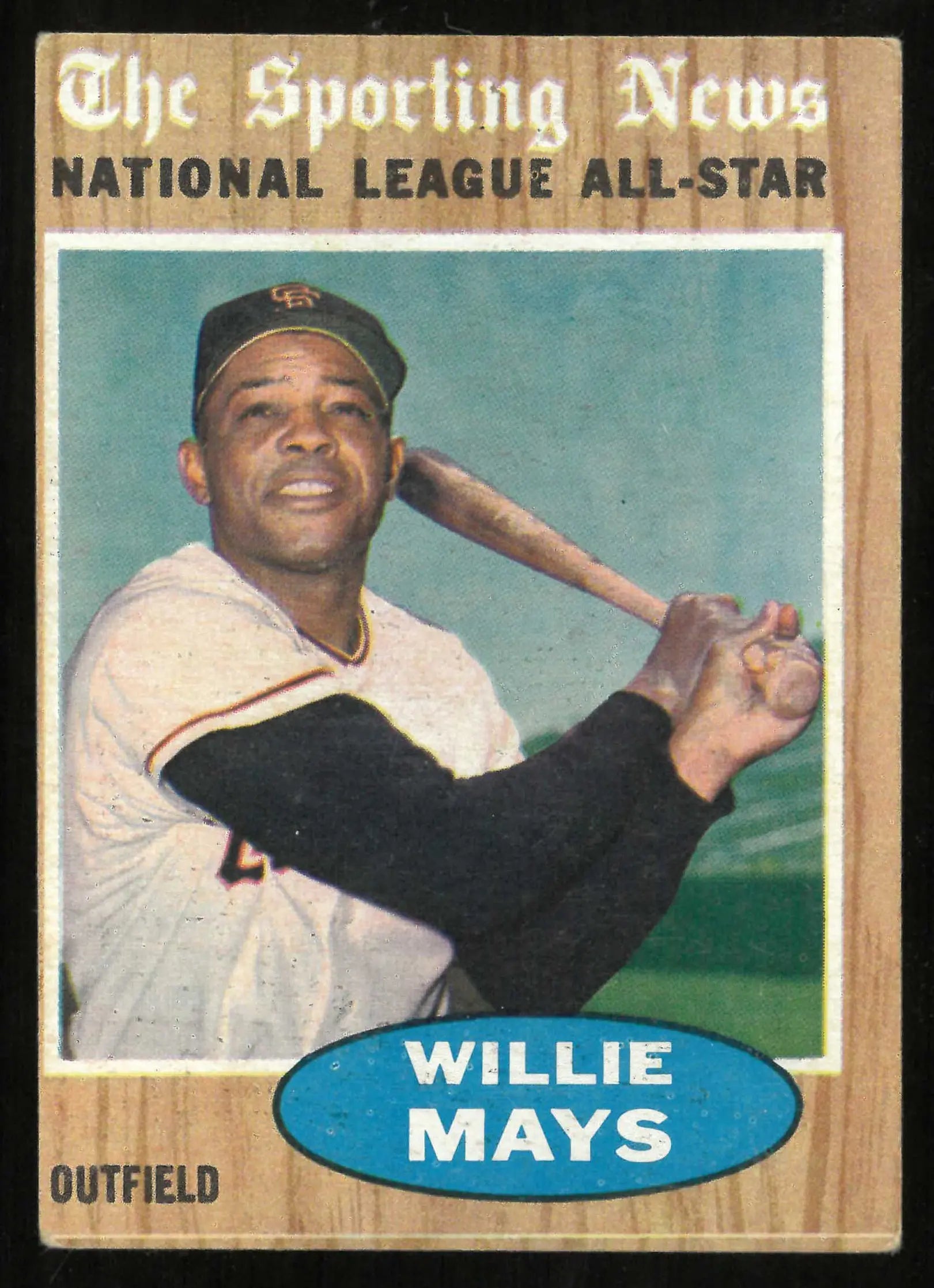 1962 Topps Vintage Baseball The Sporting News All-Star Willie Mays 