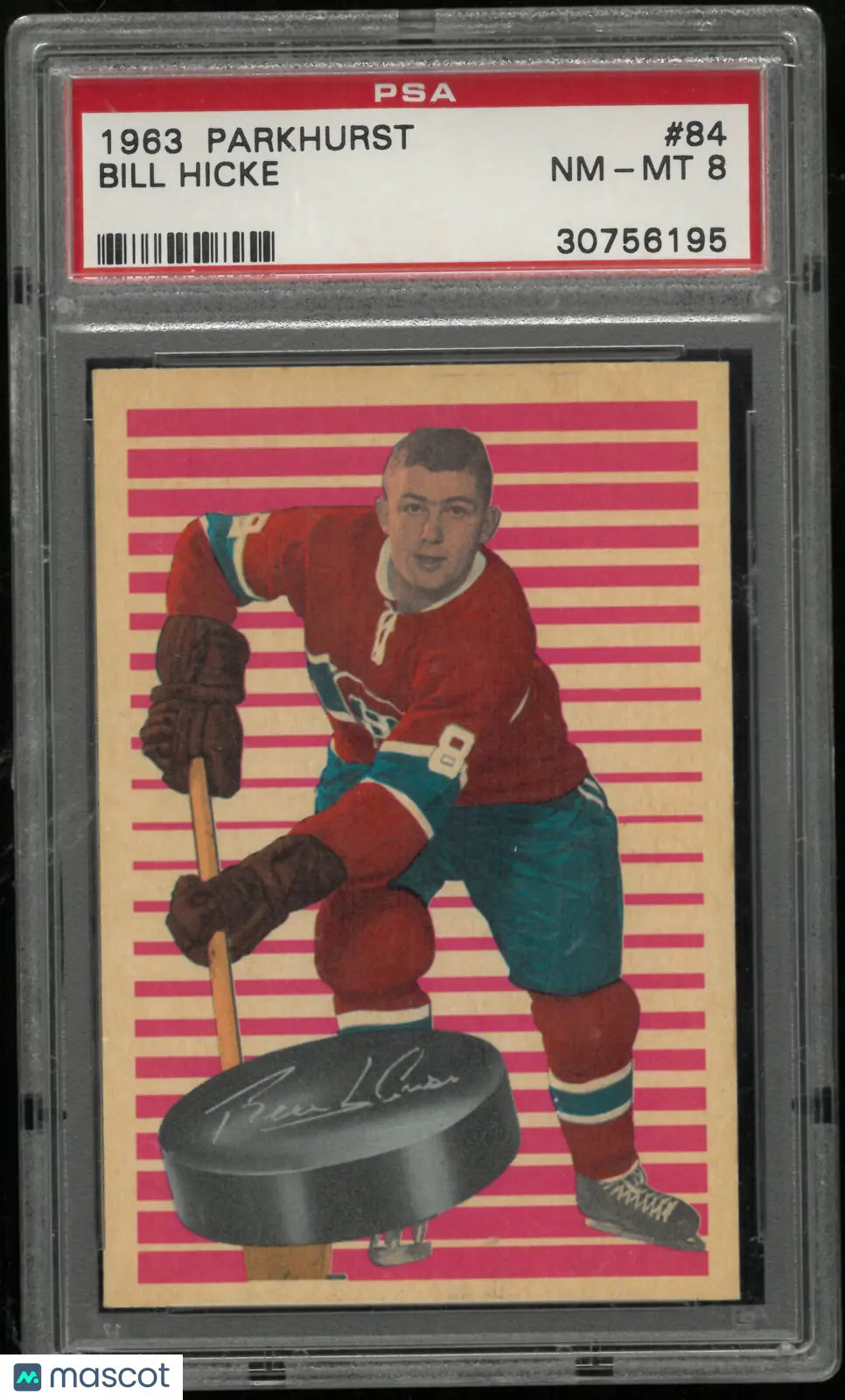 1963 Parkhurst Bill Hicke PSA 8 