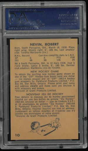 1963 Parkhurst Bob Nevin PSA 8 