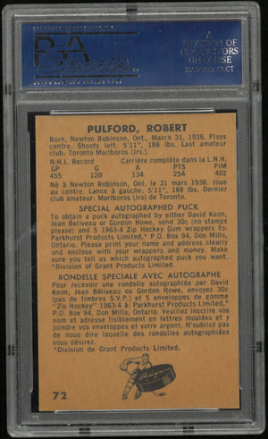 1963 Parkhurst Bob Pulford PSA 8 
