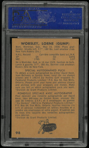 1963 Parkhurst Gump Worsley  PSA 8 