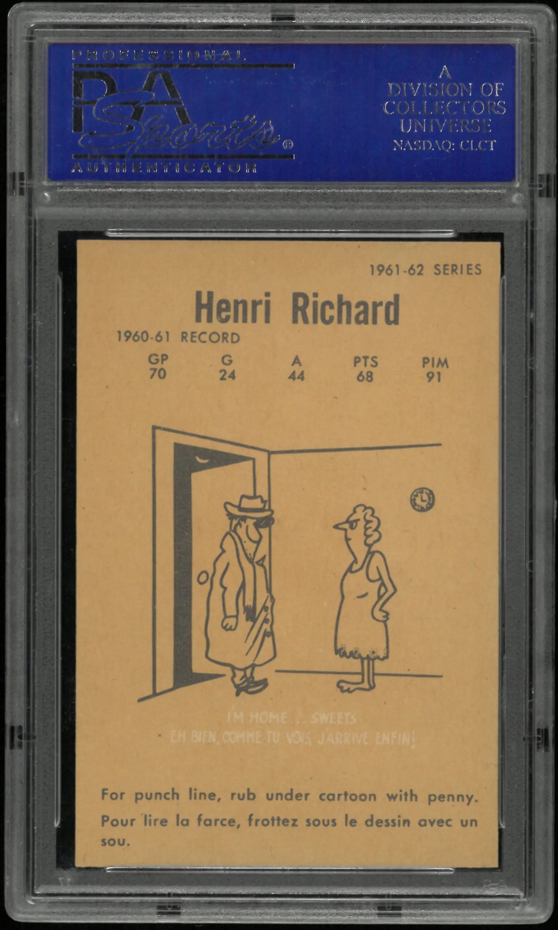 1963 Parkhurst Henri Richard PSA 8 