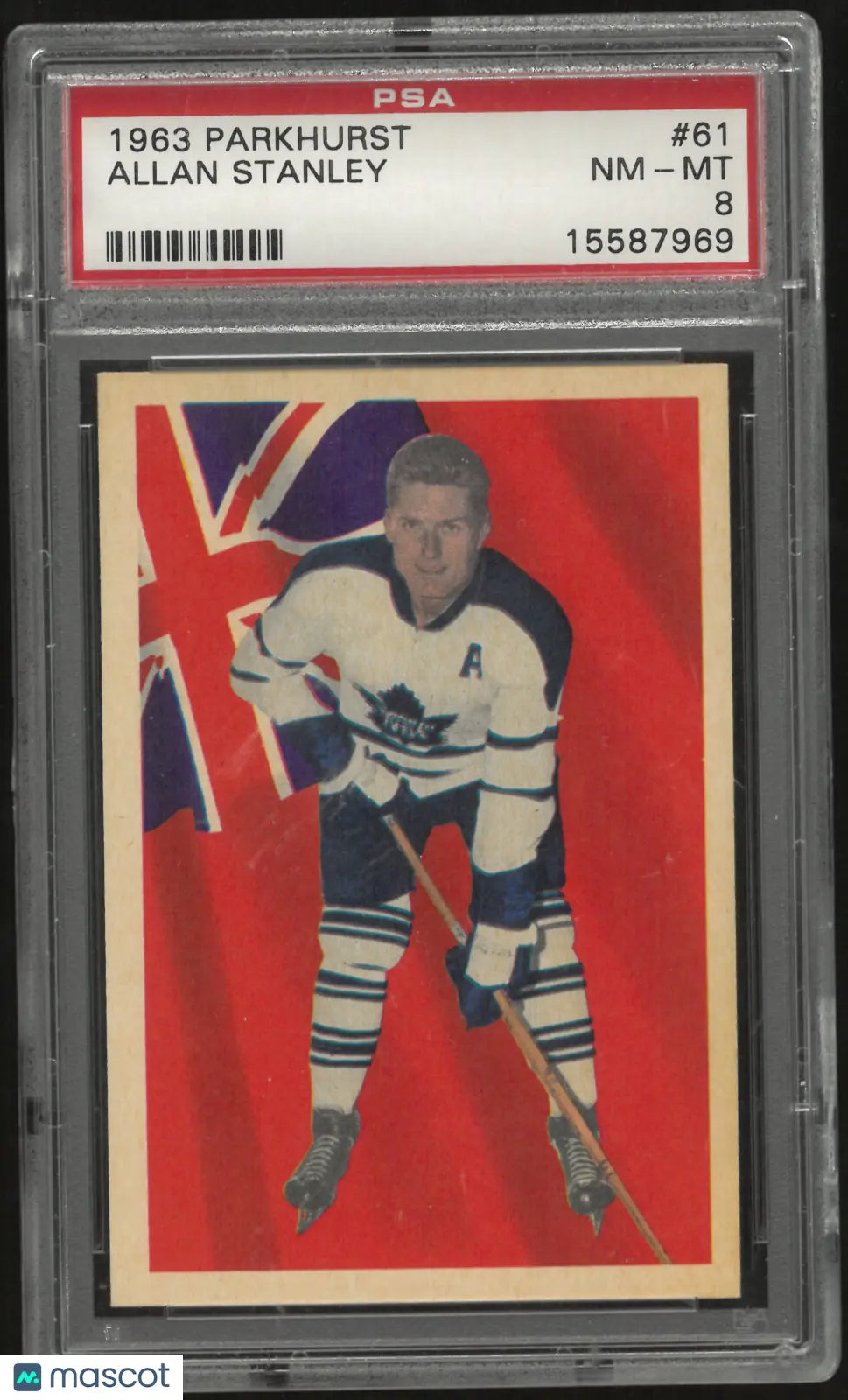 1963 Parkhurst Hockey Allan Stanley PSA 8 