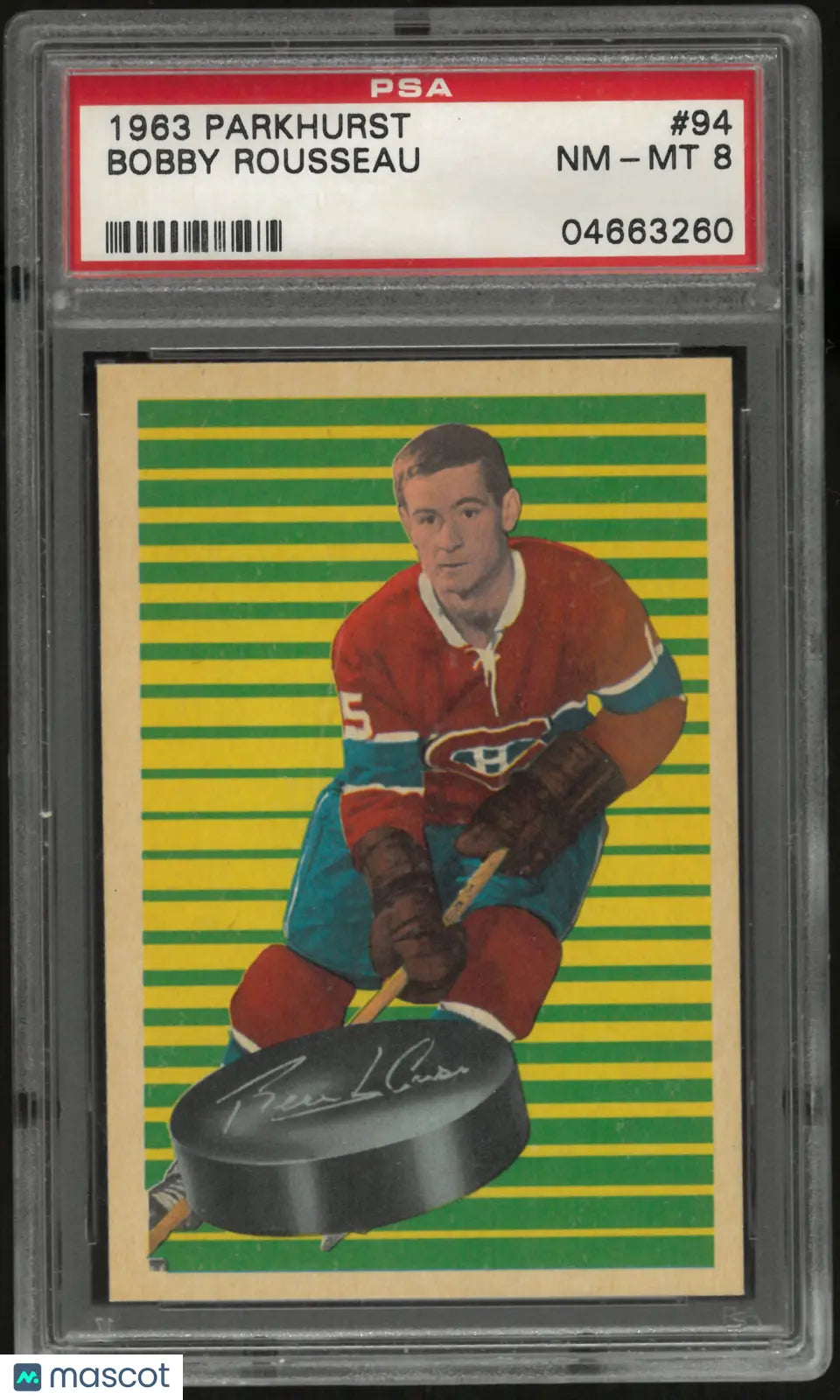 1963 Parkhurst Hockey Bobby Rousseau PSA 8 