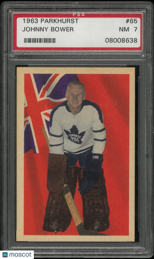 1963 Parkhurst Hockey Johnny Bower PSA 7 