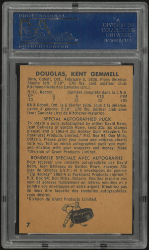1963 Parkhurst Hockey Kent Douglas PSA 8 