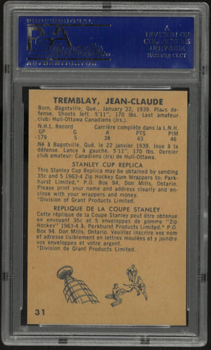 1963 Parkhurst J. C. Tremblay PSA 8 