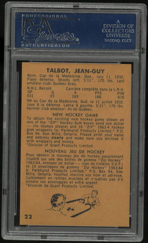 1963 Parkhurst Jean-Guy Talbot PSA 8 