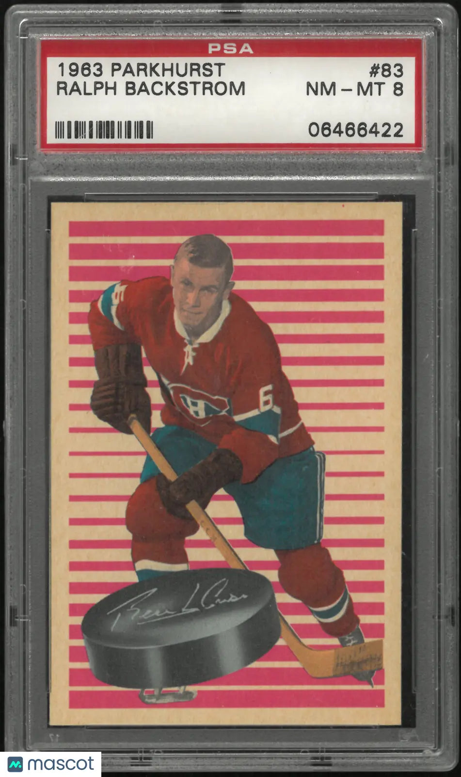 1963 Parkhurst Ralph Backstrom PSA 8 