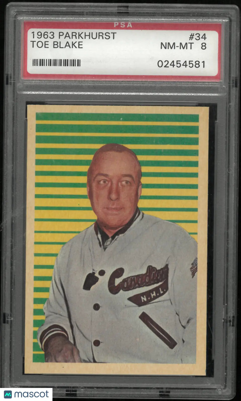 1963 Parkhurst Toe Blake PSA 8 