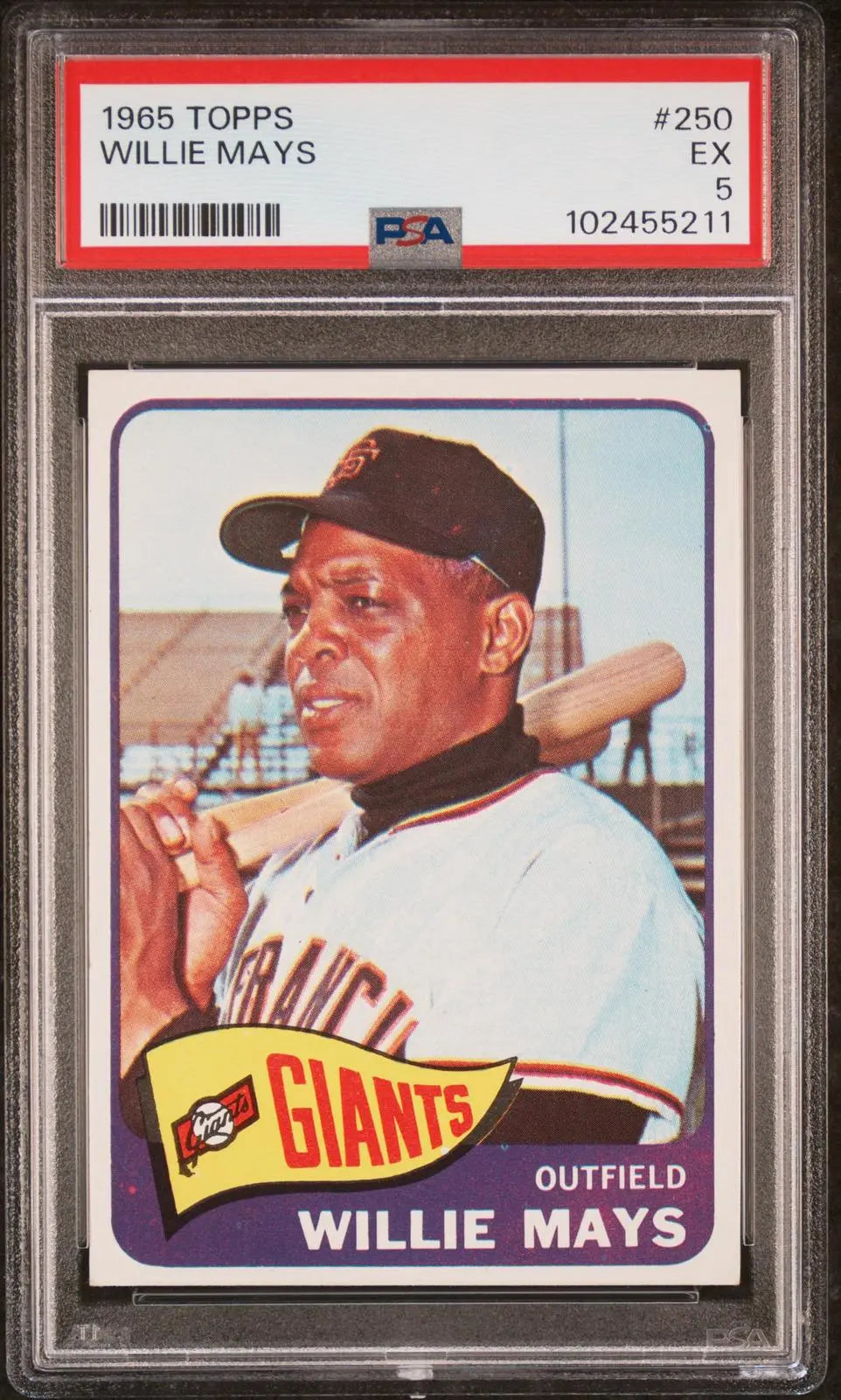 1965 Topps Baseball Vintage Willie Mays PSA 5 