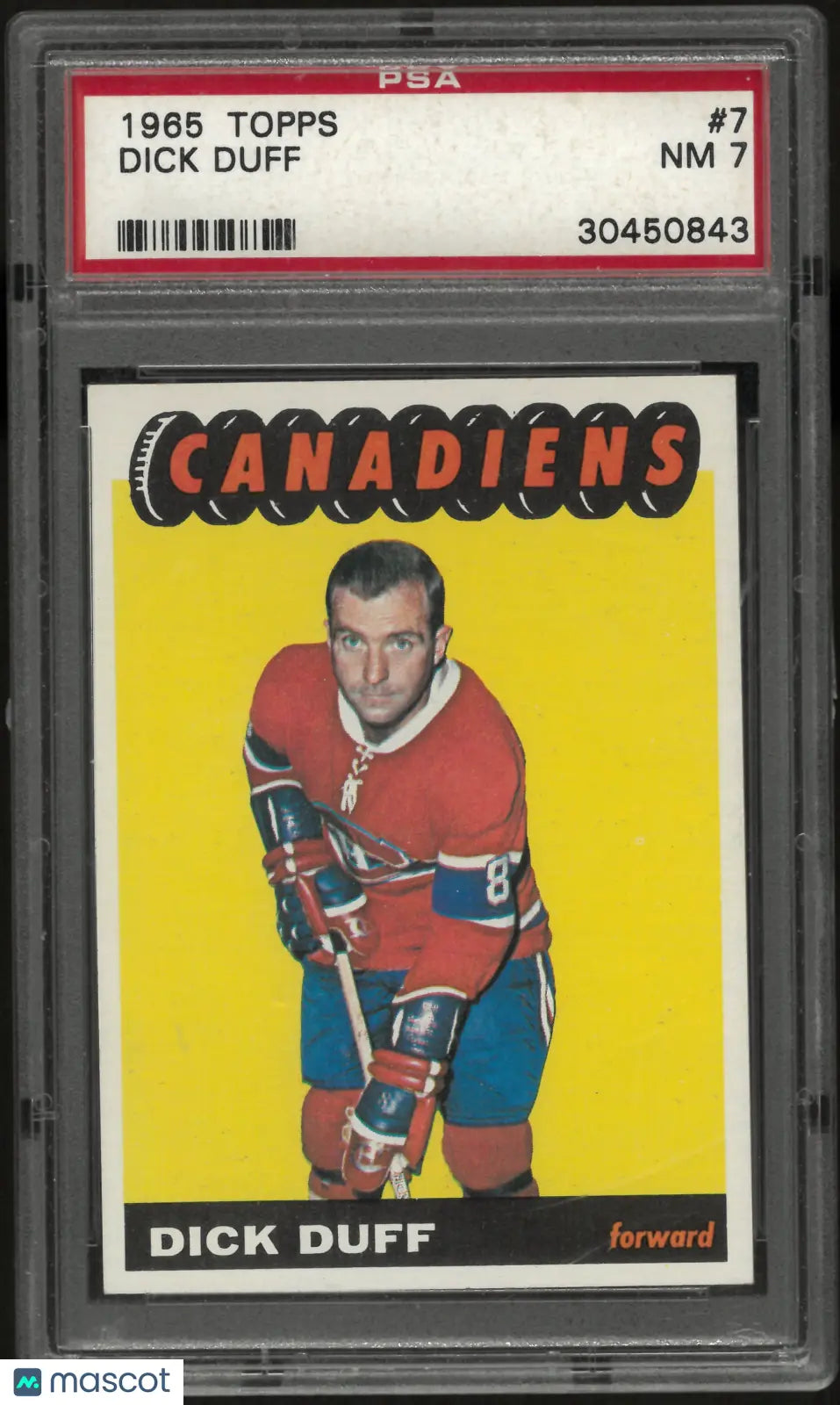 1965 Topps Hockey Dick Duff PSA 7 