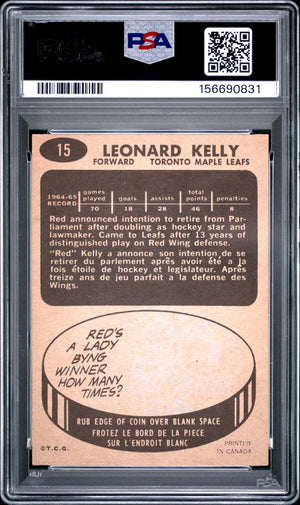 1965 Topps Hockey Red Kelly PSA 6 