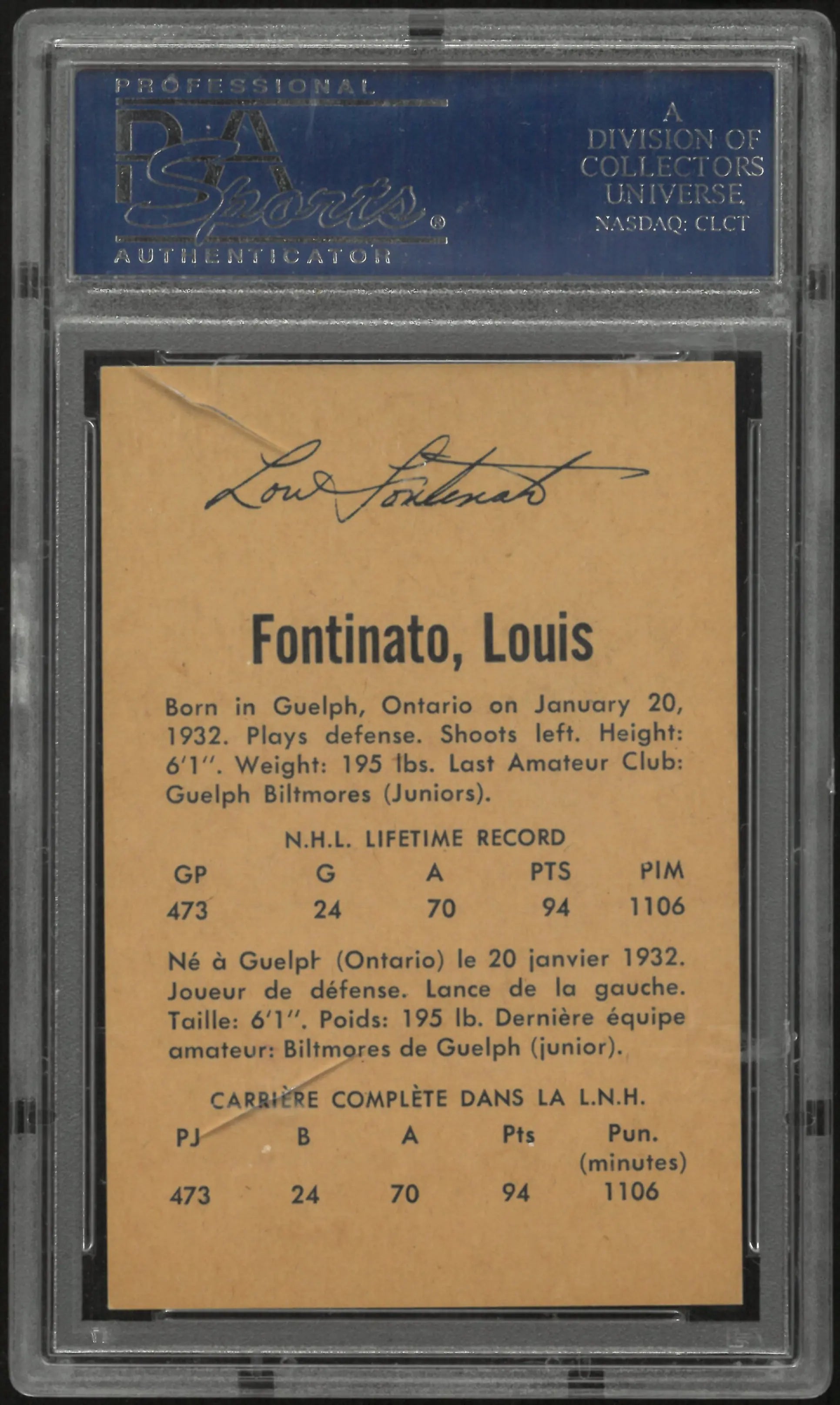 1966 Topps Dick Duff PSA 7 