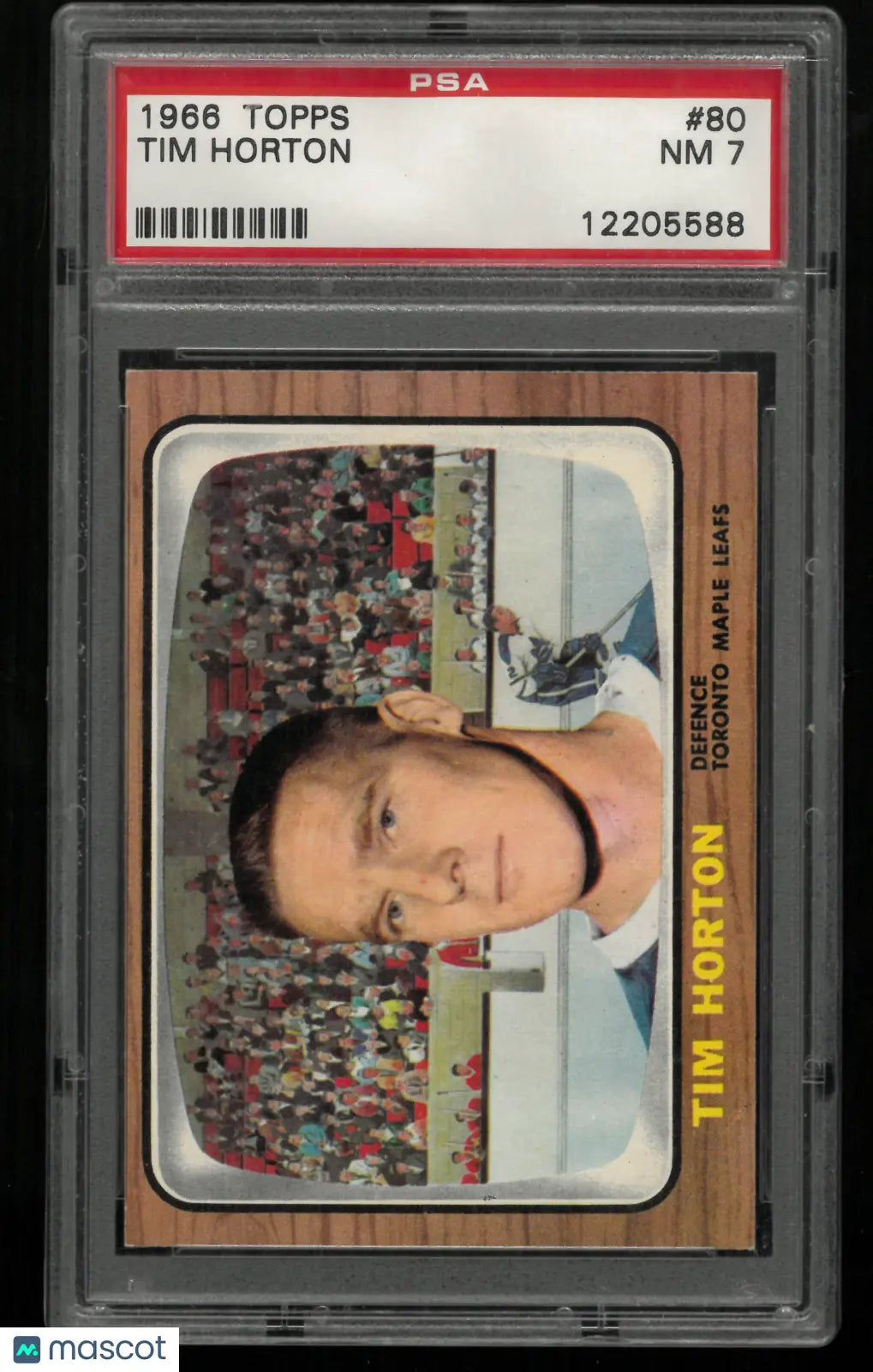1966 Topps Hockey Tim Horton PSA 7 
