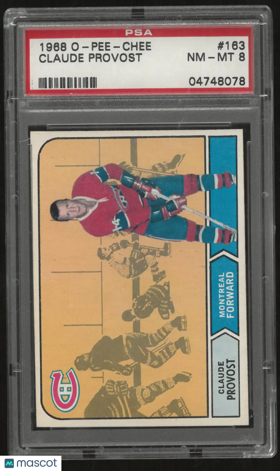 1968 O-Pee-Chee Hockey Claude Provost  PSA 8 