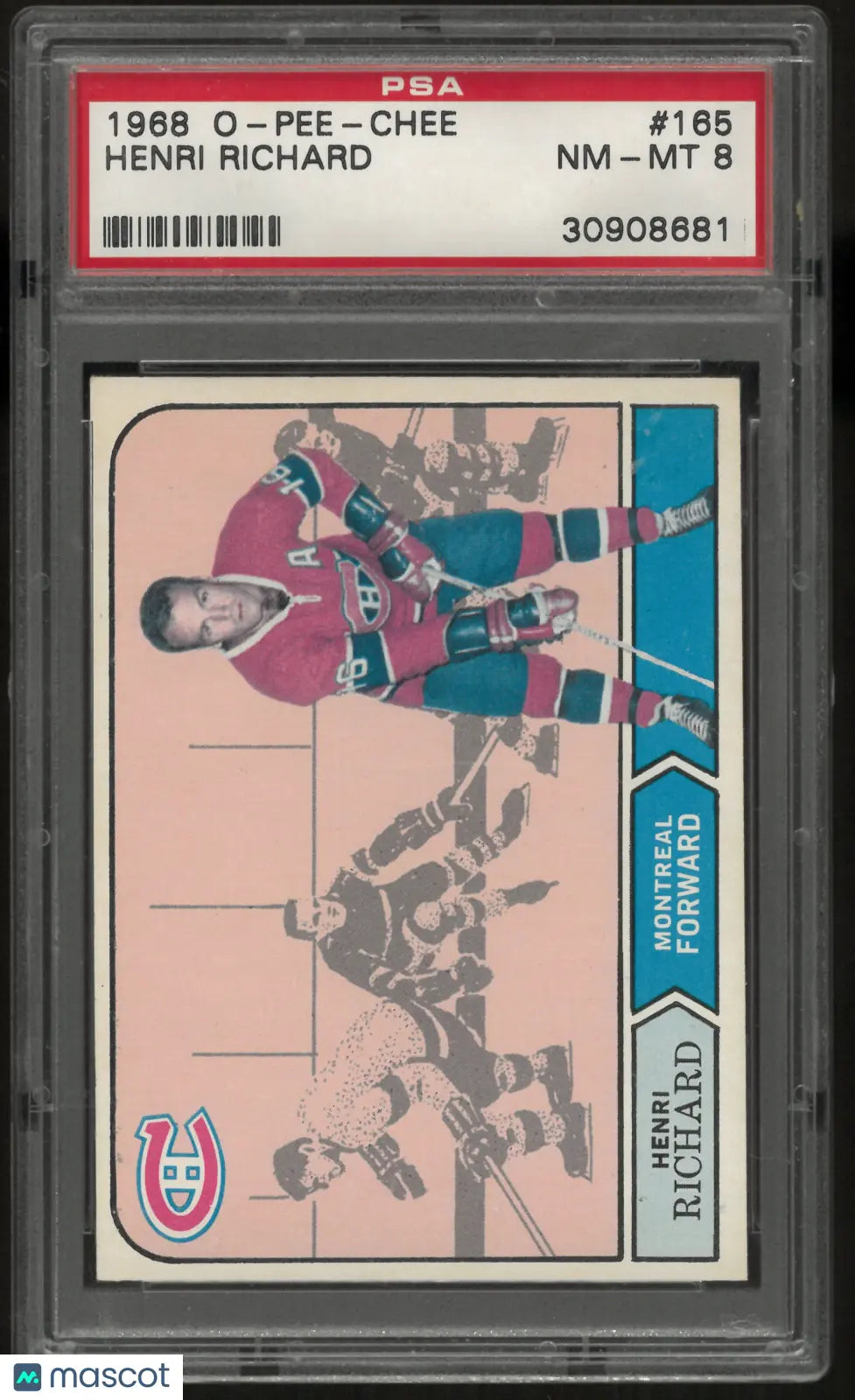 1968 O-Pee-Chee Hockey Henri Richard PSA 8 
