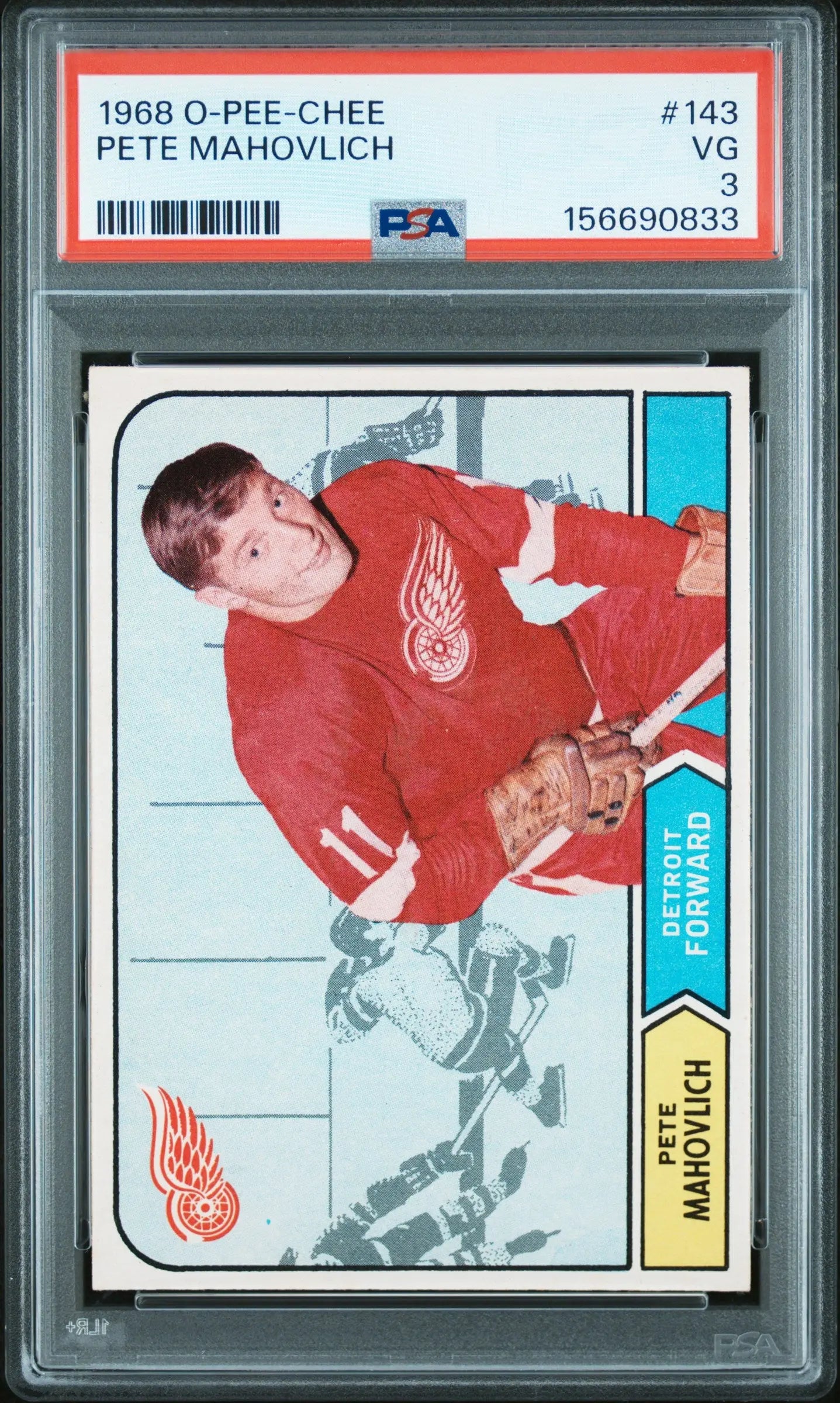 1968 O-Pee-Chee OPC Hockey Pete Mahovlich PSA 3 