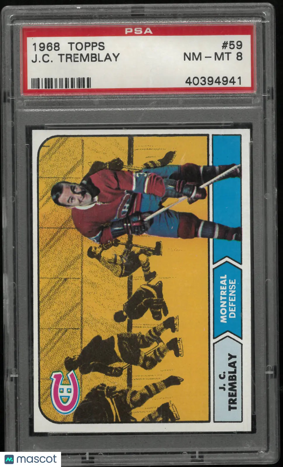 1968 Topps J. C. Tremblay PSA 8 