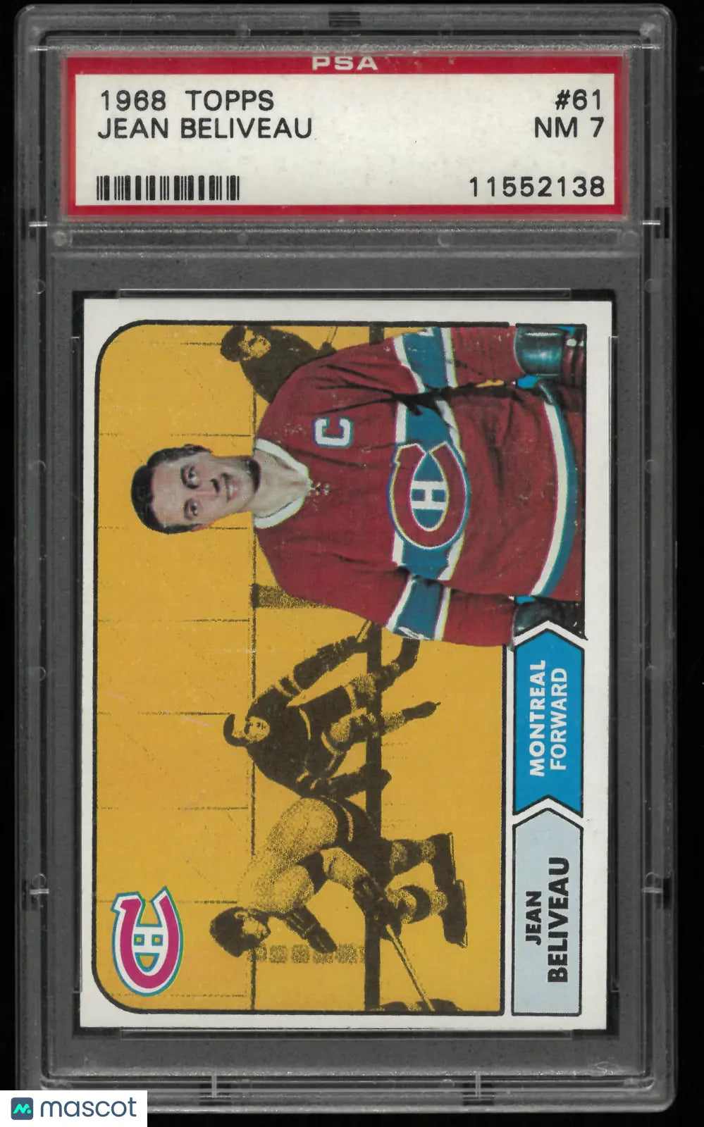 1968 Topps Jean Beliveau PSA 7 
