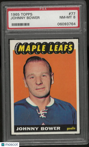 1968 Topps Johnny Bower PSA 8 