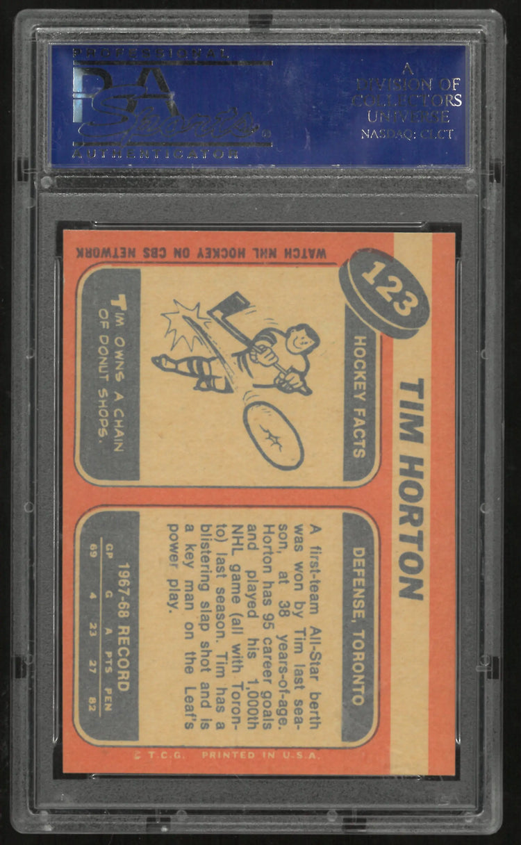 1968 Topps Tim Horton PSA 8 