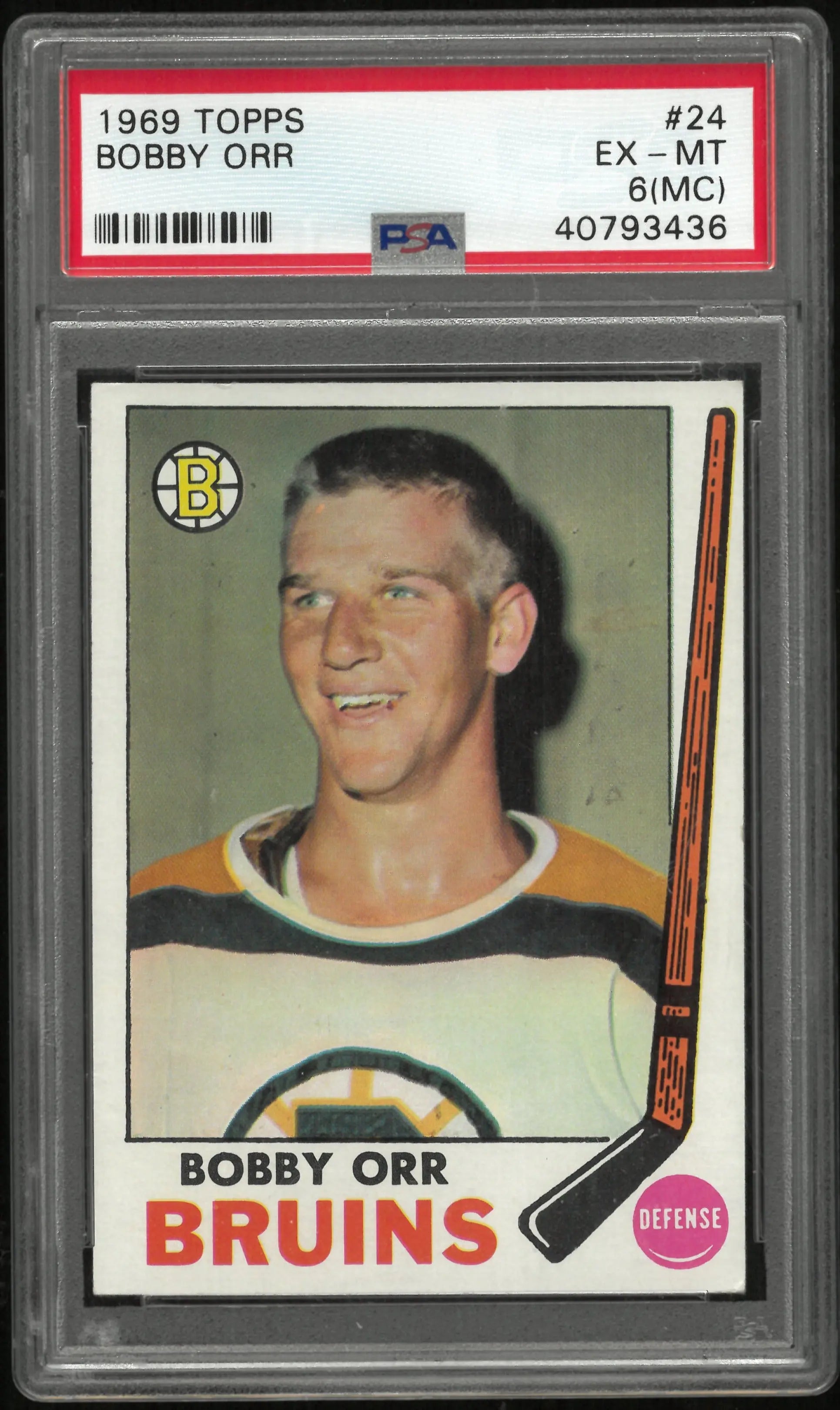 1969 Topps Hockey Bobby Orr #24 MC PSA 6 