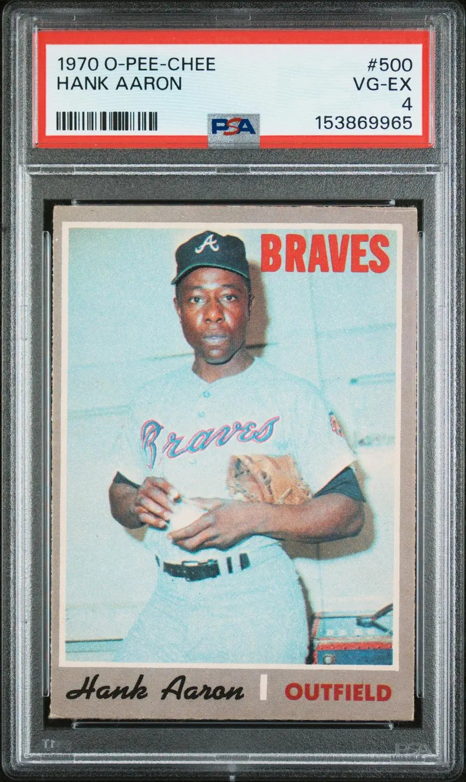 1970 O-Pee-Chee OPC Baseball Hank Aaron PSA 4 