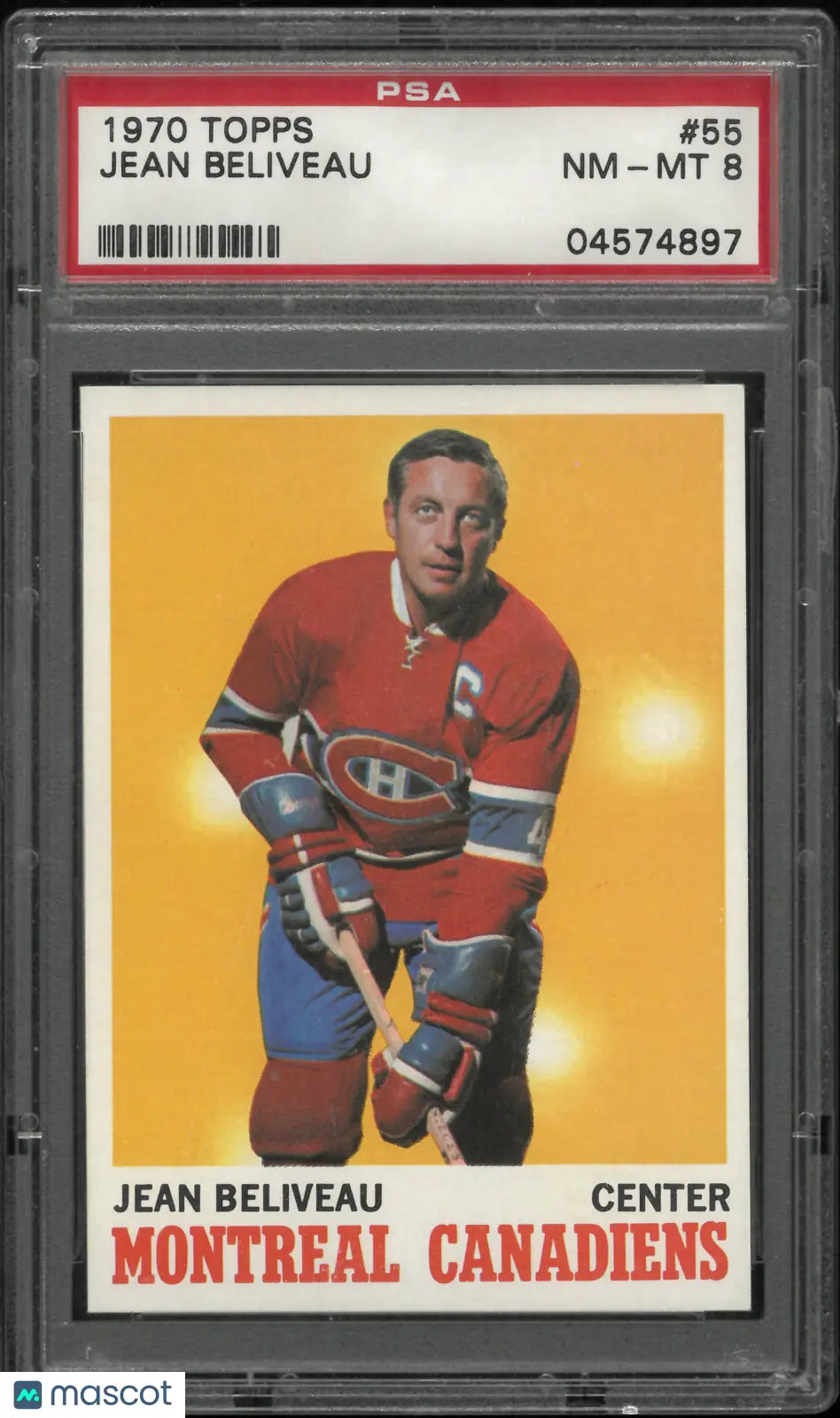 1970 Topps Jean Beliveau  PSA 8 