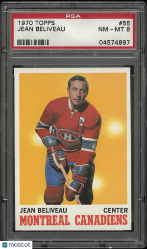 1970 Topps Jean Beliveau  PSA 8 