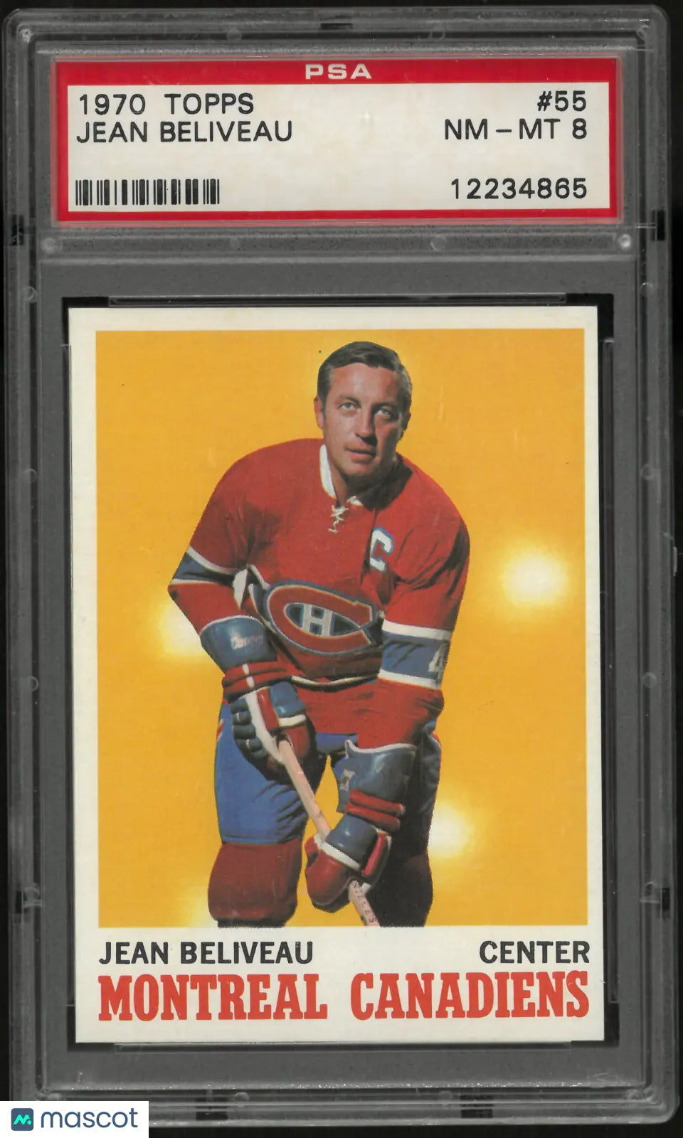 1970 Topps Jean Beliveau PSA 8 