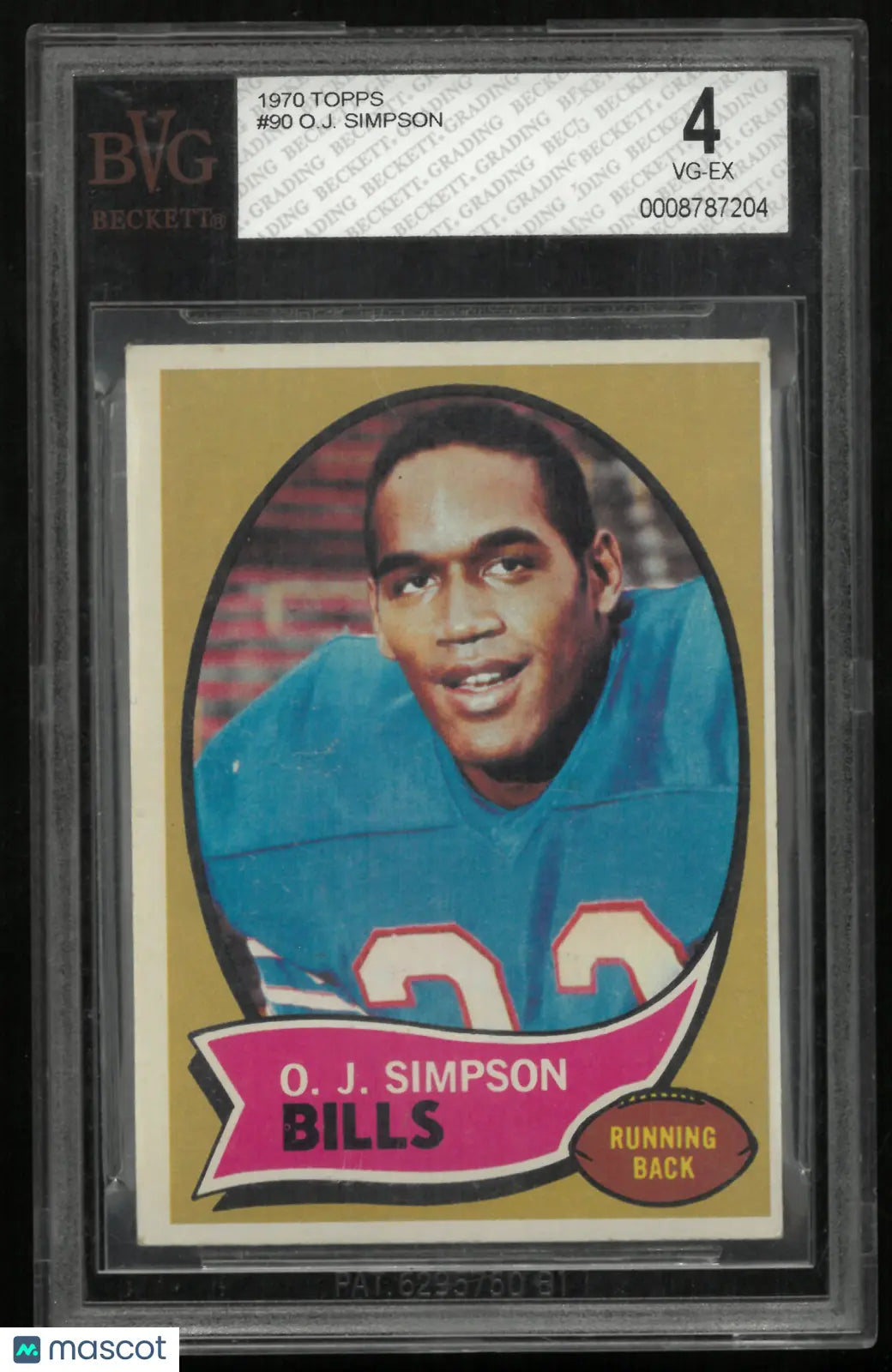 1970 Topps O.J. Simpson #90 Rookie BVG 4 