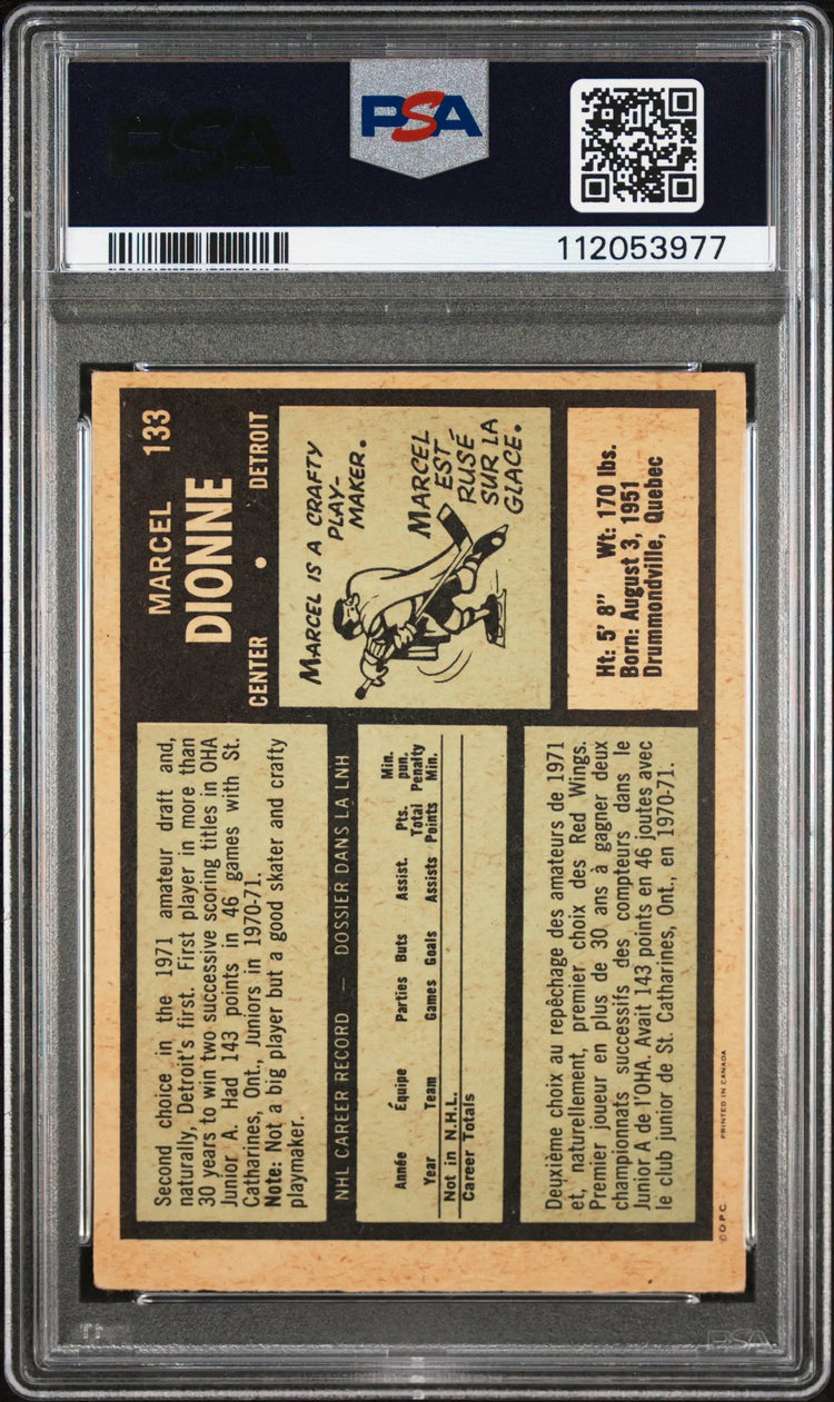 1971 O-Pee-Chee Hockey Marcel Dionne #133 PSA 2.5 