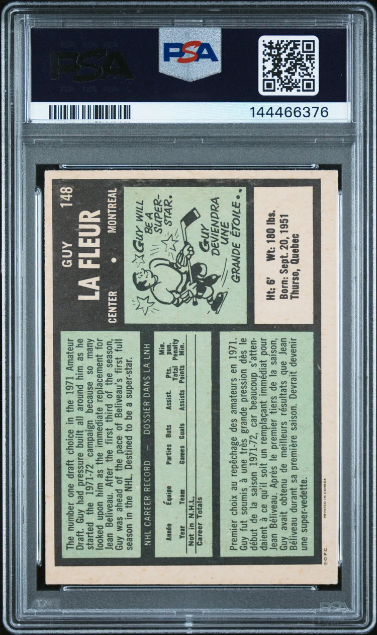1971 O-Pee-Chee OPC Guy La Fleur RC Rookie #148 PSA 4 NEW CERT 