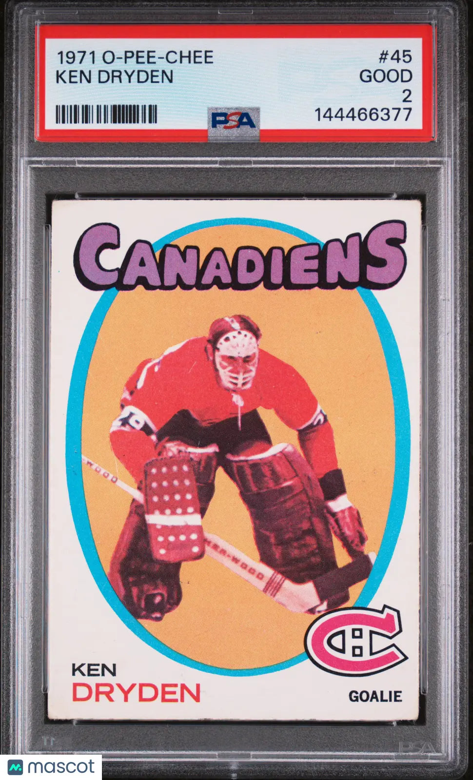 1971 O-Pee-Chee OPC Ken Dryden RC Rookie #45 PSA 2 NEW CERT 