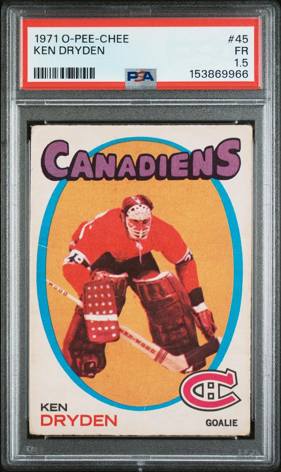 1971 O-Pee-Chee OPC Rookie Ken Dryden RC PSA 1.5 