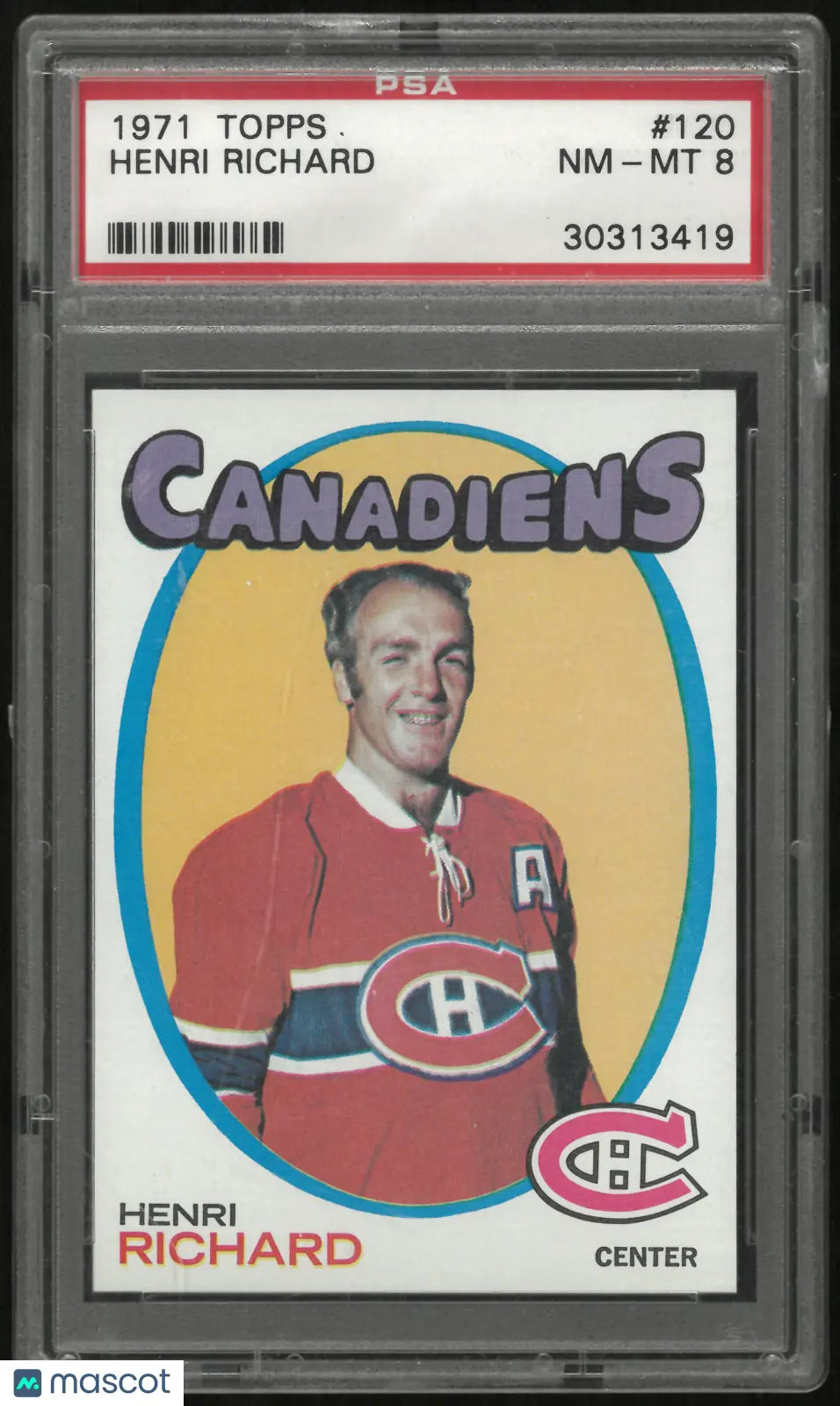 1971 Topps Henri Richard  PSA 8 