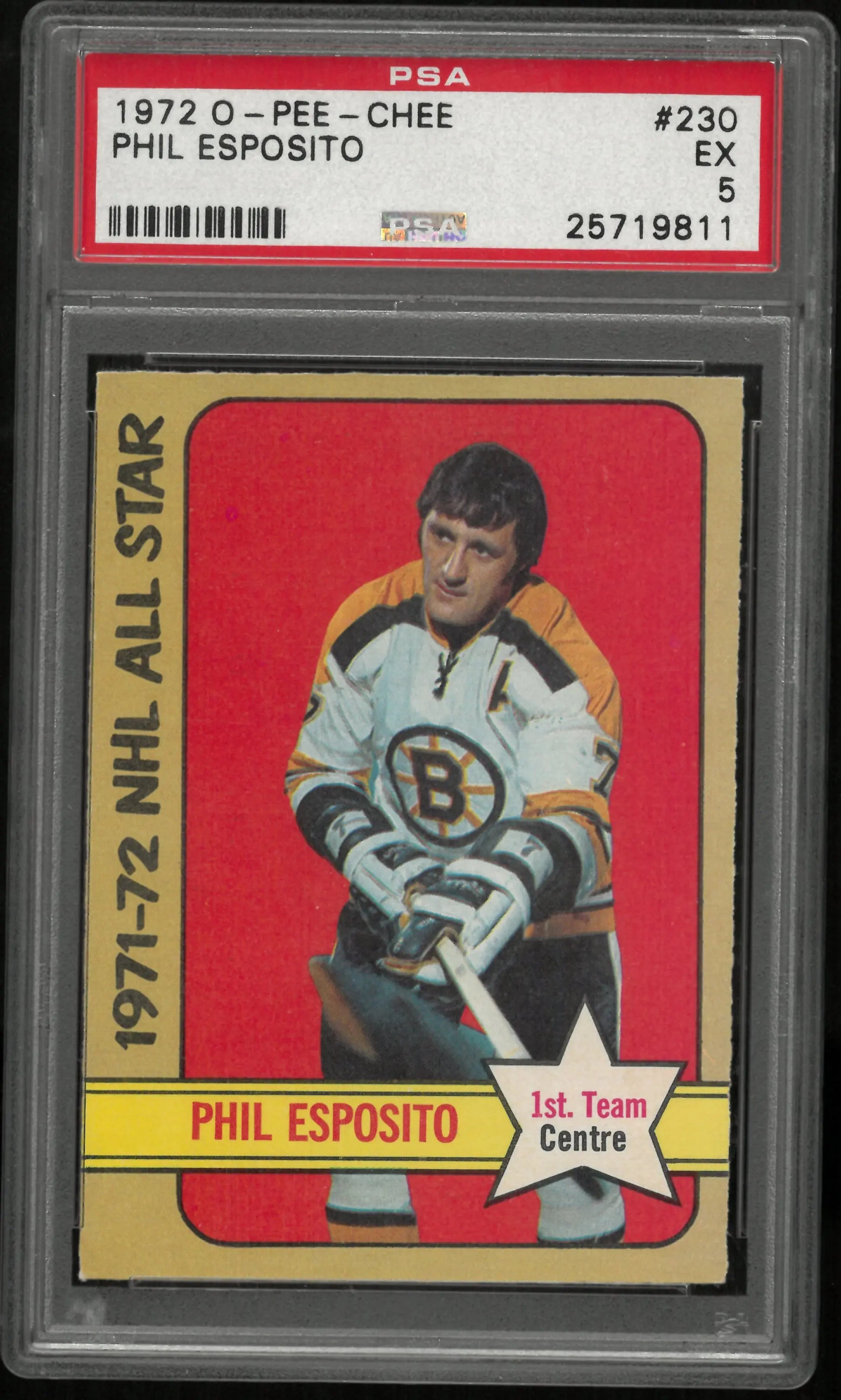 1972 O-Pee-Chee Hockey Phil Esposito #230 PSA 5 