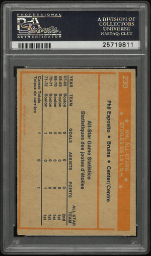 1972 O-Pee-Chee Hockey Phil Esposito #230 PSA 5 