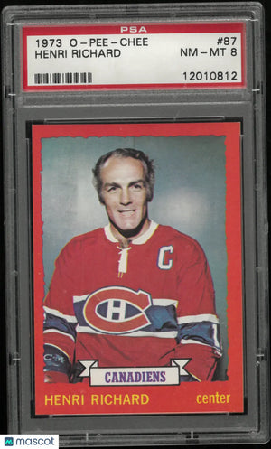 1973 O-Pee-Chee Henri Richard PSA 8 