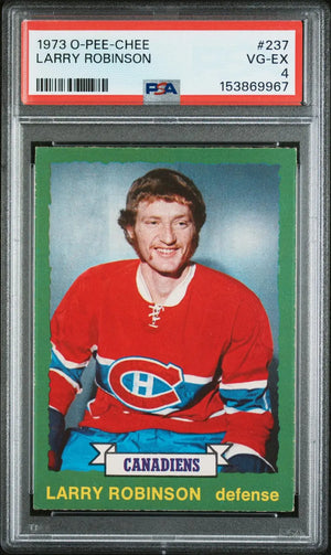 1973 O-Pee-Chee OPC Hockey Rookie Larry Robinson RC PSA 4 