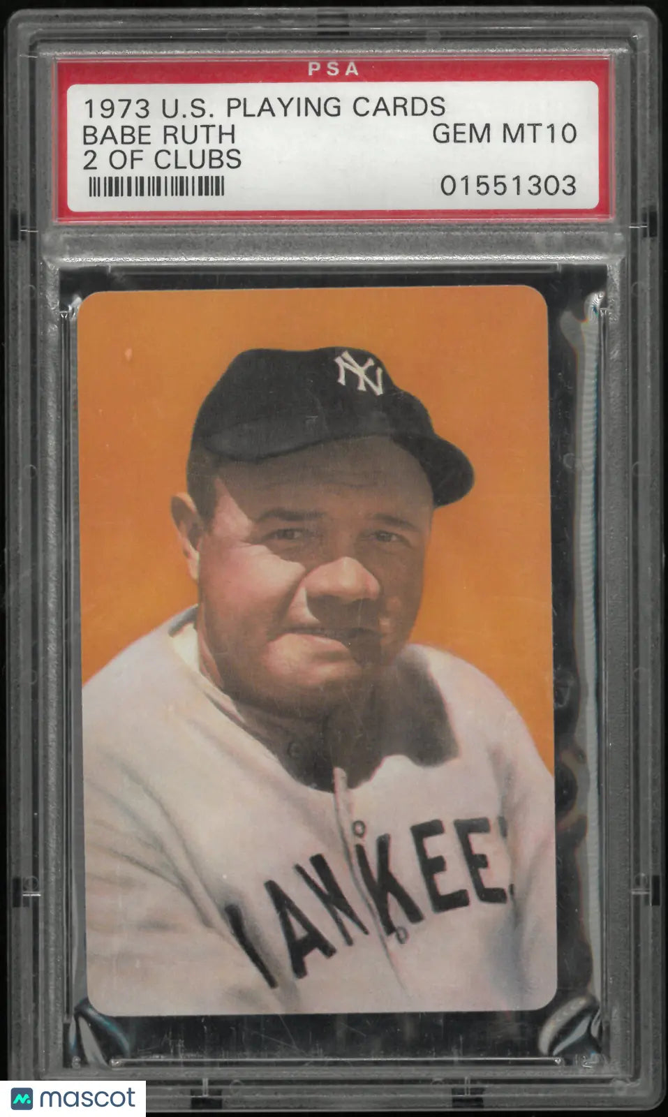 1973 U.S. Playing Card Ruth Babe Ruth 2 Of Clubs PSA 10 