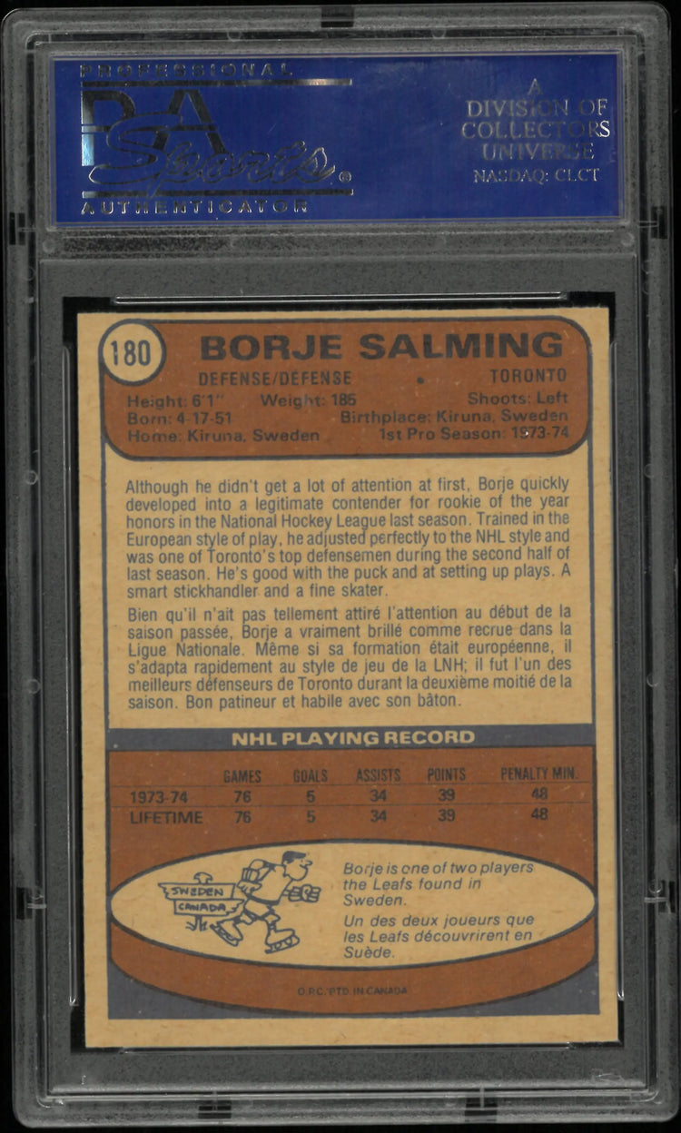 1974 O-Pee-Chee Borje Salming PSA 7 