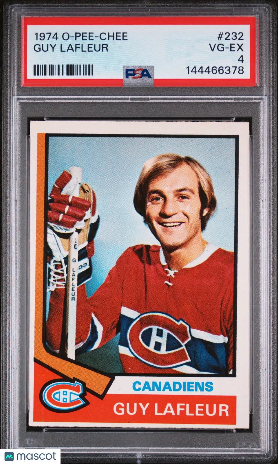 1974 O-Pee-Chee OPC Hockey Guy Lafleur #232 PSA 4 NEW CERT 