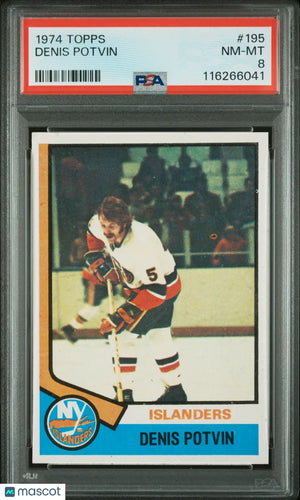1974 Topps Hockey Denis Potvin #195 PSA 8 LOW POP 