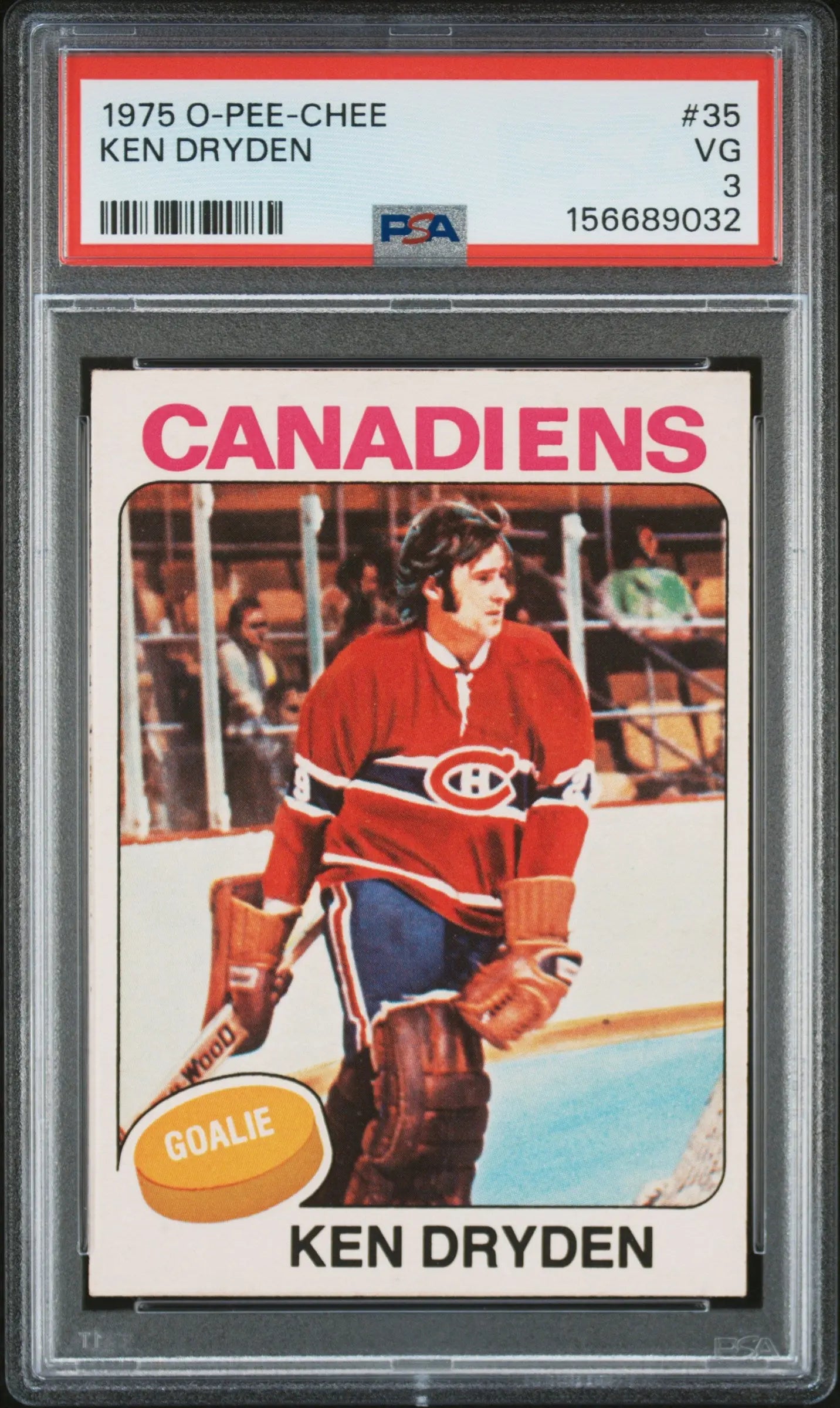 1975 O-Pee-Chee OPC Hockey Ken Dryden PSA 3 