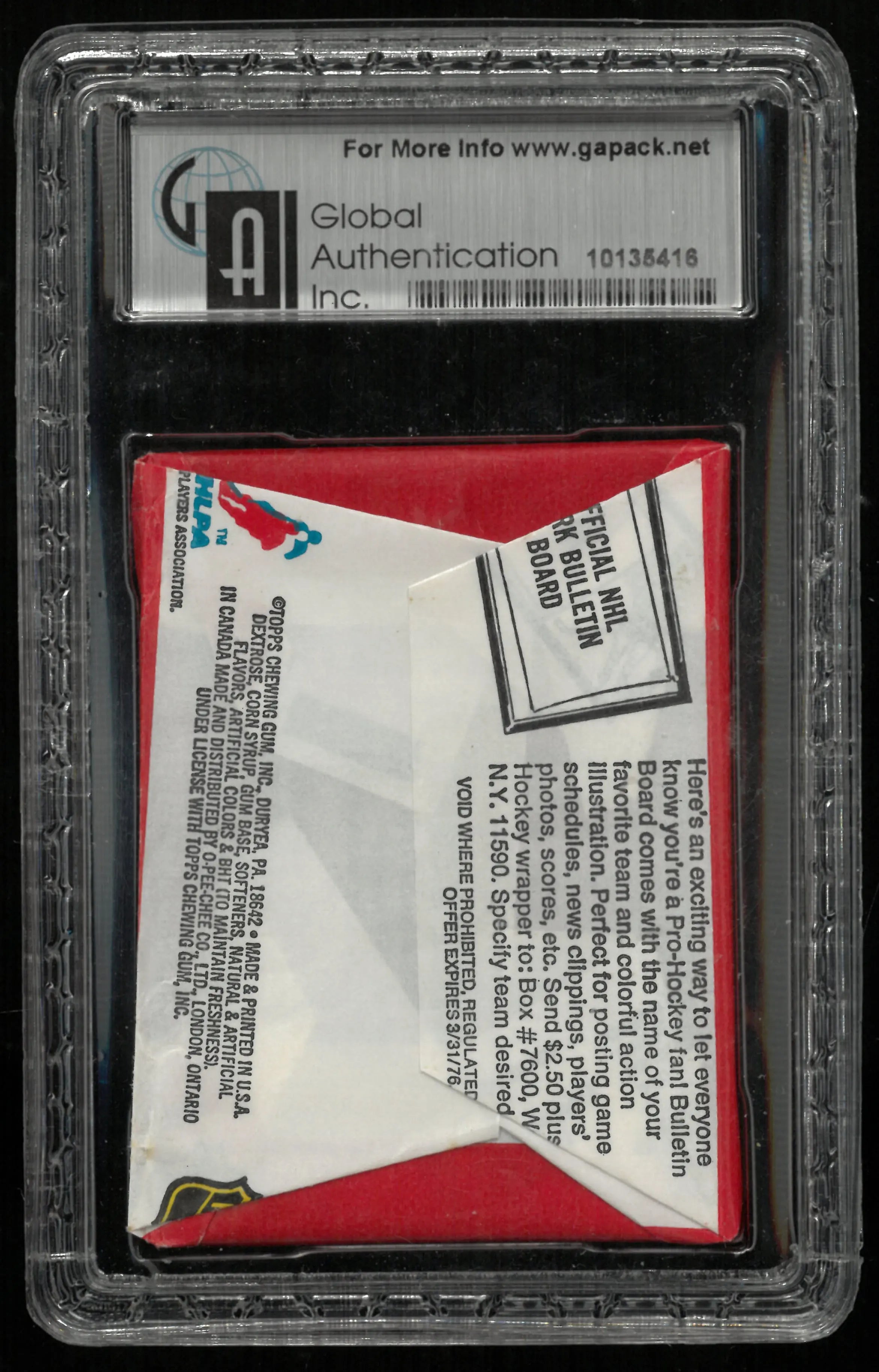 1975 Topps Hockey Wax Pack GAI 8.5 