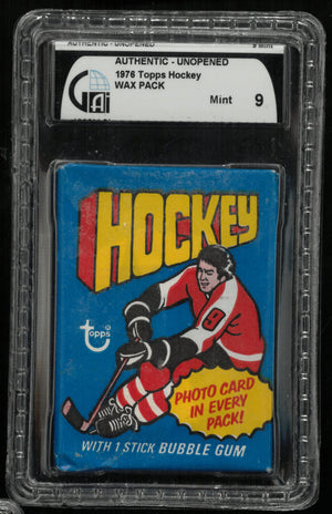 1976 Topps Hockey Wax Pack GAI Graded Authentic 