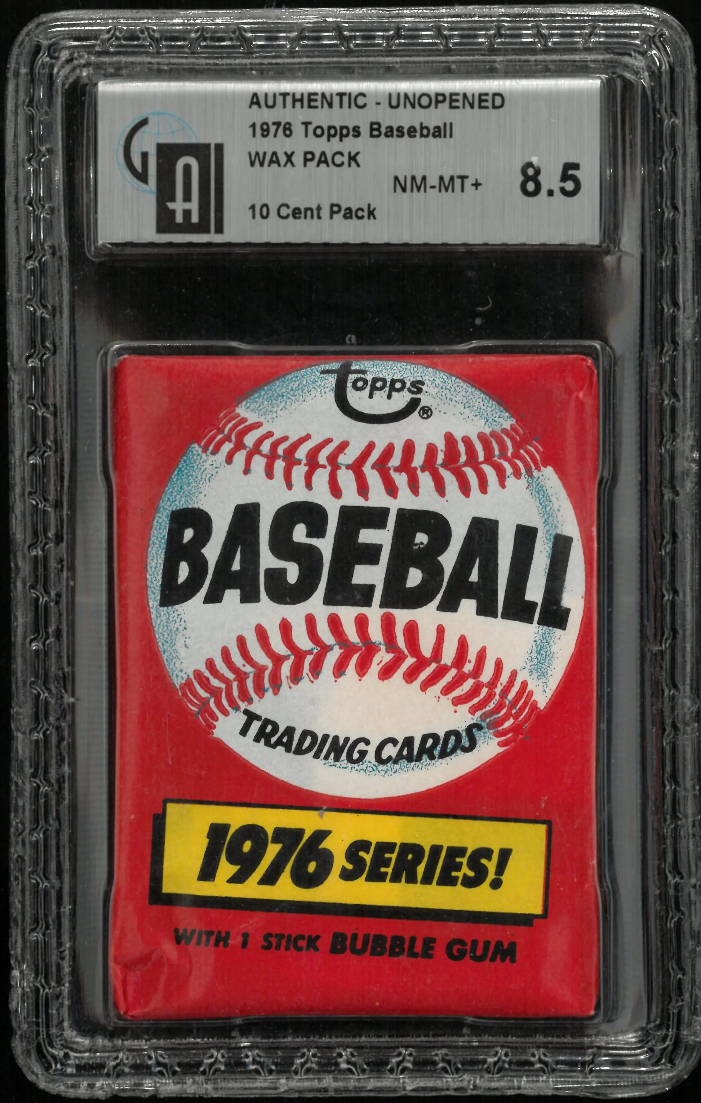 1976 Unopened Topps Baseball Wax Pack GAI 8.5 